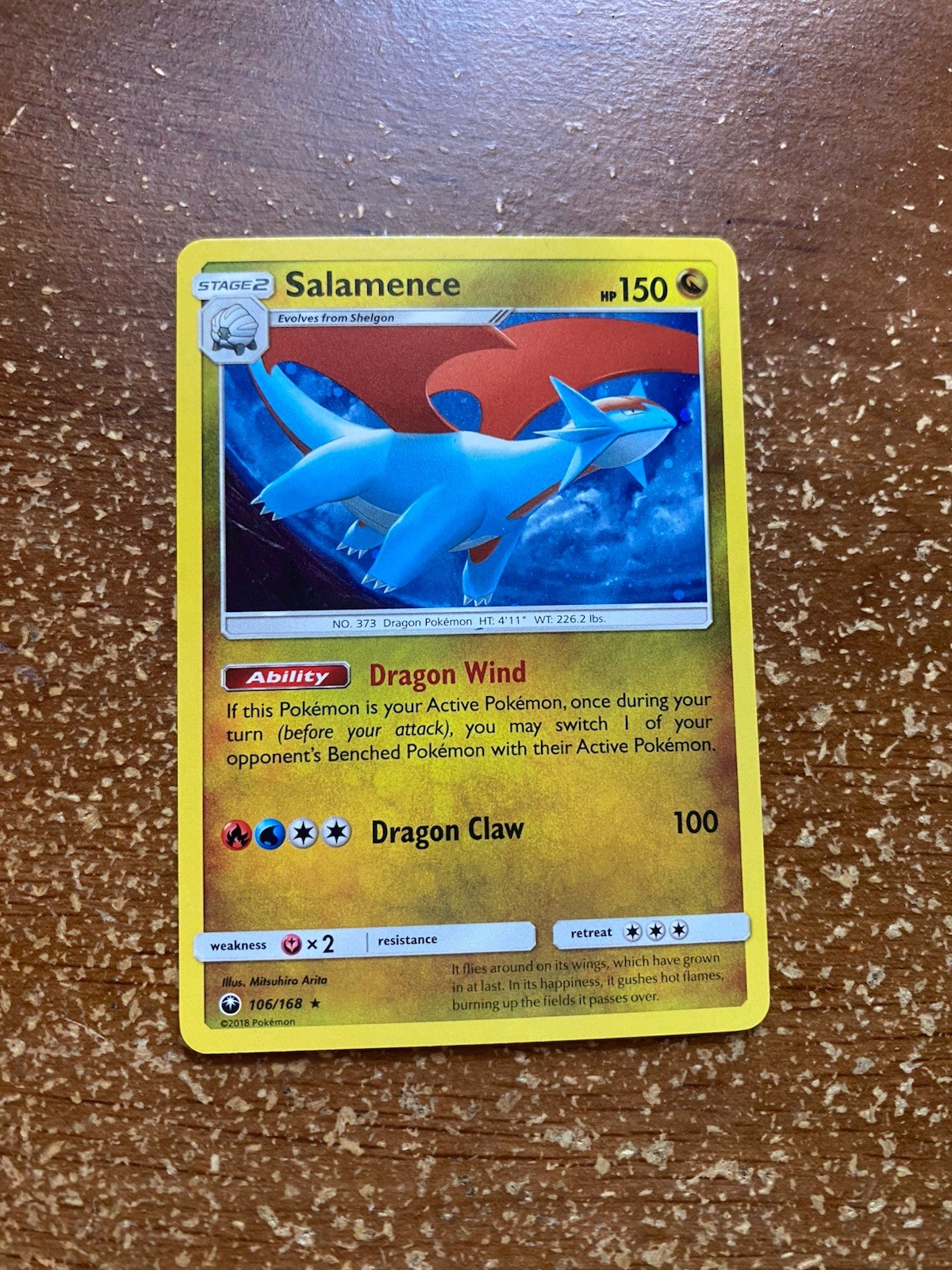 Salamence 106/168 Rare Cosmo Holo Pokemon Card Dragon Majesty 2018 LP
