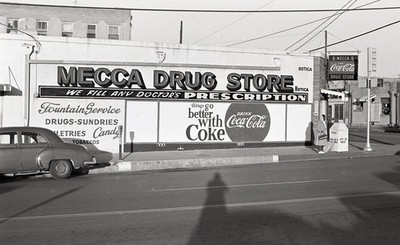 SL43 Negative 1960's Waco Texas Mecca Drug Store Coca-Cola Mural 766a