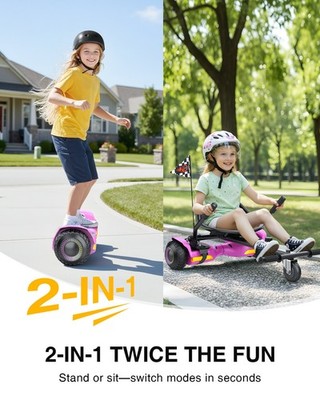 Gyroor G13+K1 Self Balancing Scooter for Kids Max Load 176lbs-Pink