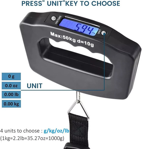 50 kg tragbare hängende digitale elektronische Reisegepäck Kofferwaage - Bild 6 von 8