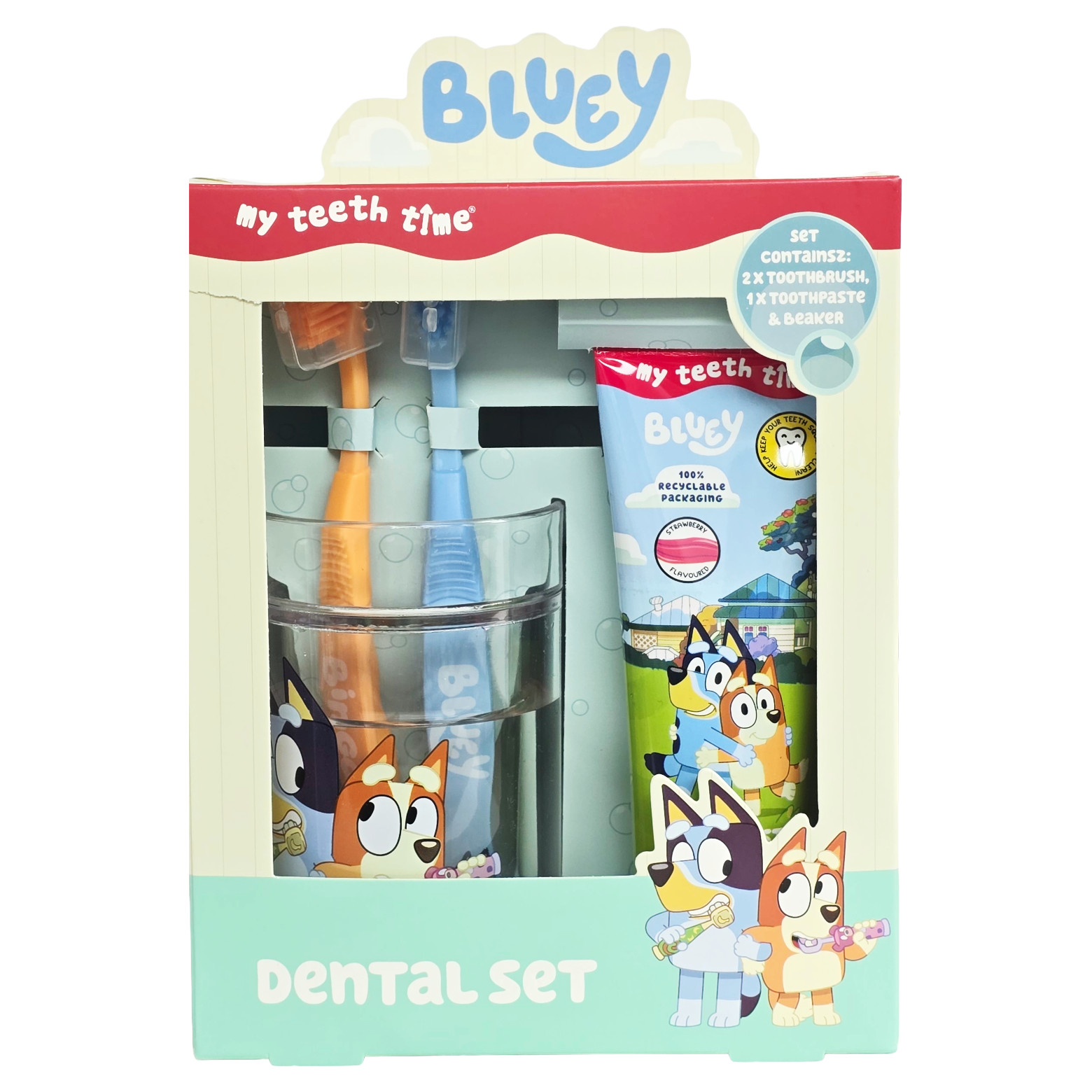 Bluey Dental Set, Toothpaste & Toothbrush Set, Fresh & Sparkling