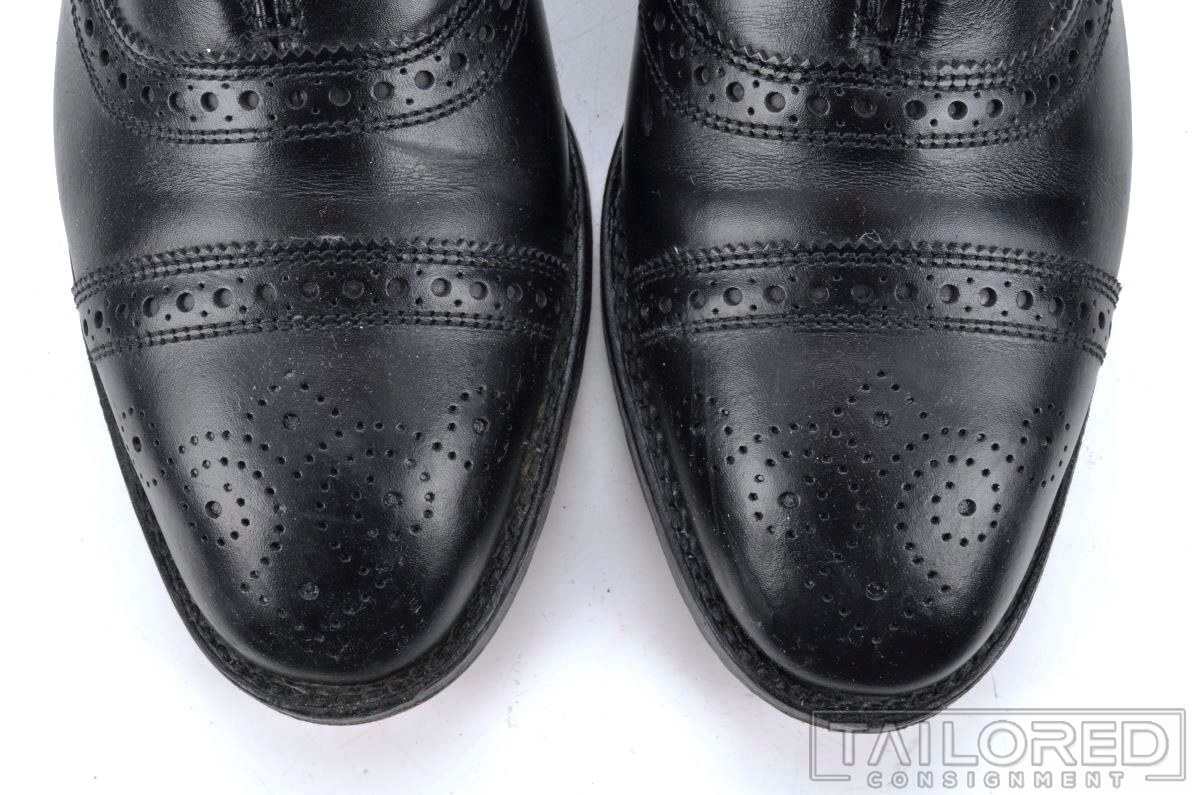 ALLEN EDMONDS Strand Solid Black Leather Mens Bro… - image 7