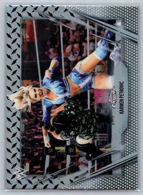Karmen Petrovic 2026 Topps Chrome WWE #54 Diamond Plate Refractor Trading Card