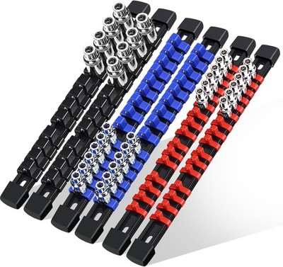 6PCS Socket Organizer Rail Set Heavy Duty Tool Box Socket Storage Rack