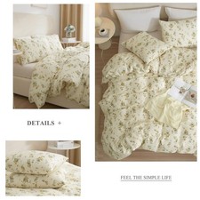 Bettbezug Twin XL Gelb Floral Baumwolle AMWAN...