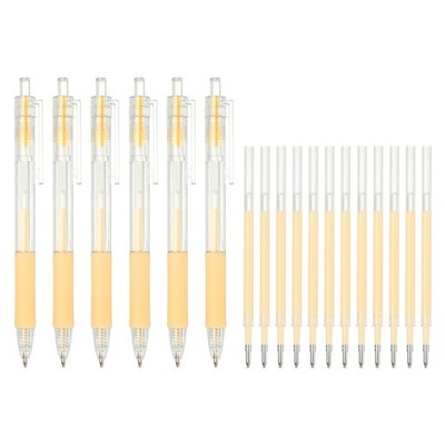 Quick Dry Glue Pen, Orange Ballpoint Roller Glue with Extra Refill, 6 Pcs