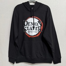 Demon Slayer Kimetsu no yaiba Unisex Hoodie XL Black Anime Pullover NWT
