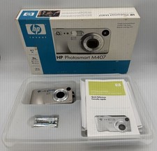HP PhotoSmart M407 Point & Shoot Silver LCD Digital Camera 4.1 MP Tested Works