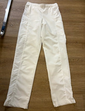 Wink Women White Scrub Pants XS Elastic Waist Pockets Solid Polyester W123
