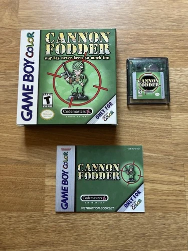 Cannon Fodder Gameboy Color CIB Cart Box Manual - USA Version