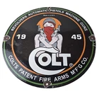 Vintage Colt Porcelain Sign - Pistols Revolvers Machine Gun Ammo Gas Pump Sign
