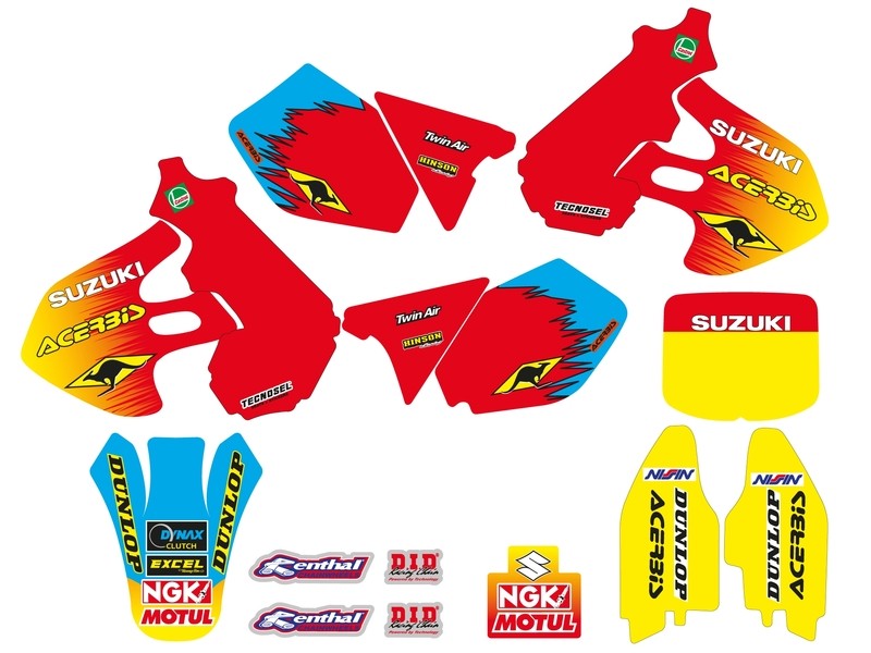 Kit déco complet TECNOSEL Team Suzuki 1999 en vinyle épais ultra résistant aux UV