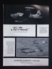 Original 1961 Advert Hunting Aircraft Jet Provost RAF Trainer