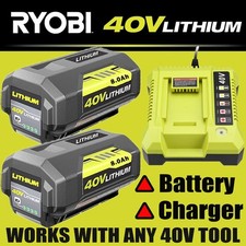 8.0Ah Battery 40 Volt for Ryobi 40V Lithium OP40602 Battery with LED / Charger