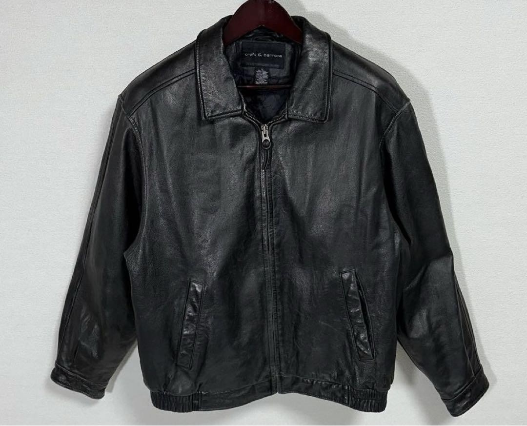 90s Vintage Croft Barrow Black Leather Biker Jacket