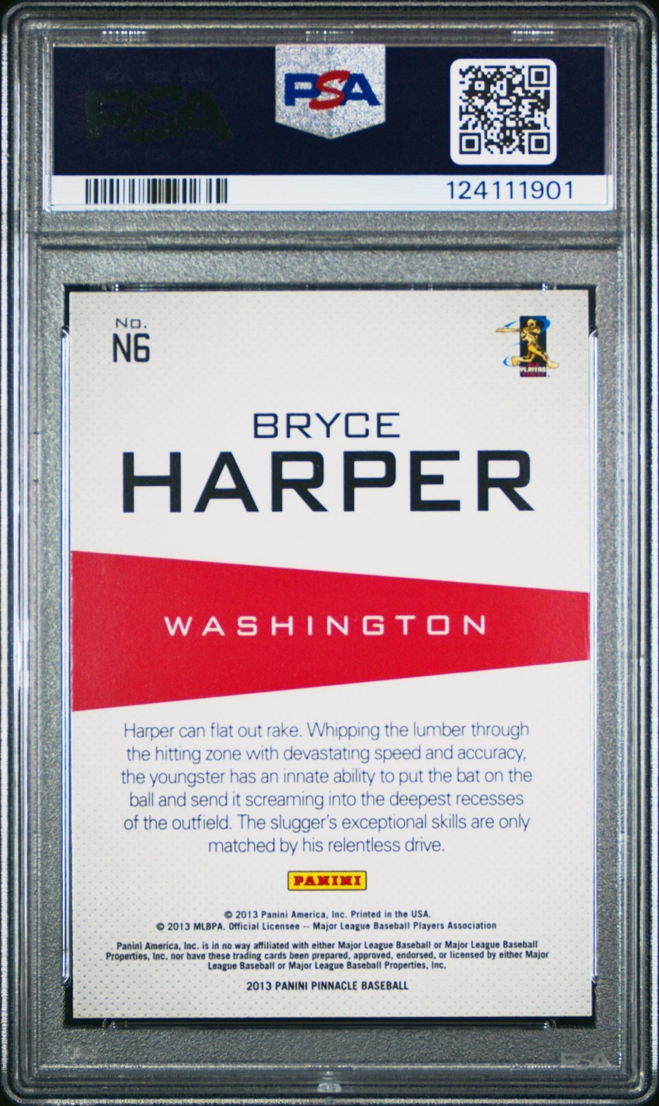 2013 Pinnacle Bryce Harper The Naturals PSA 10 Washington Nationals view 2