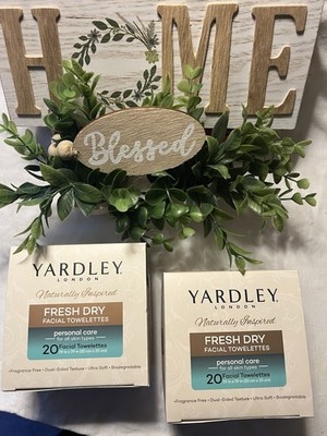 Yardley Naturally Inspired Facial Towelettes Fragrance Free Biodegradable 40 ct