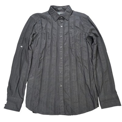Marc Anthony Slim Fit Textured Stripe Button Down Shirt Men's Size S Black