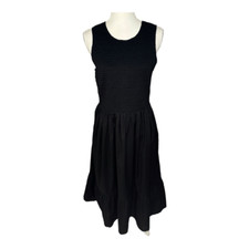NEW J. Crew Women’s Medium Black Smocked midi dress NWT
