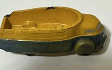 Vintage 1930s Sun Rubber Co Streamlined Delivery Truck, Collectible Yellow Toy