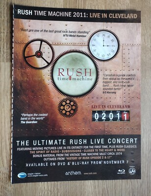 Rush - Time Machine Live  2011  - VINTAGE MUSIC ADVERT POSTER - 30 X 22 CM 