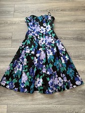 Coast Strapless Floral Summer Cocktail Occasion Dress Uk10