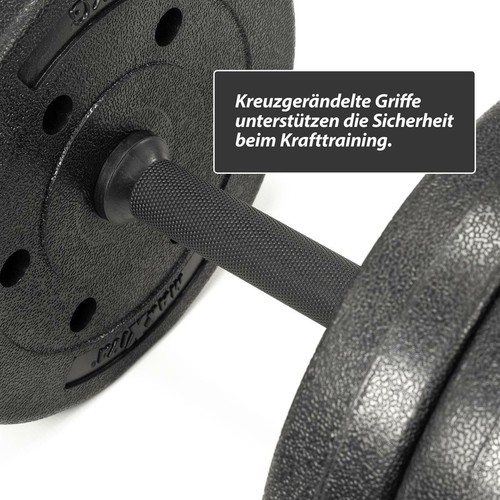 MAXXIVA Kurzhantel Set Zement 2x20kg 12 Gewichte schwarz Sternverschlüsse - Bild 4 von 7