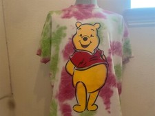 Vintage 90's Winnie the Pooh Disney Tie Dye Sleep Gown T Shirt Size XXL