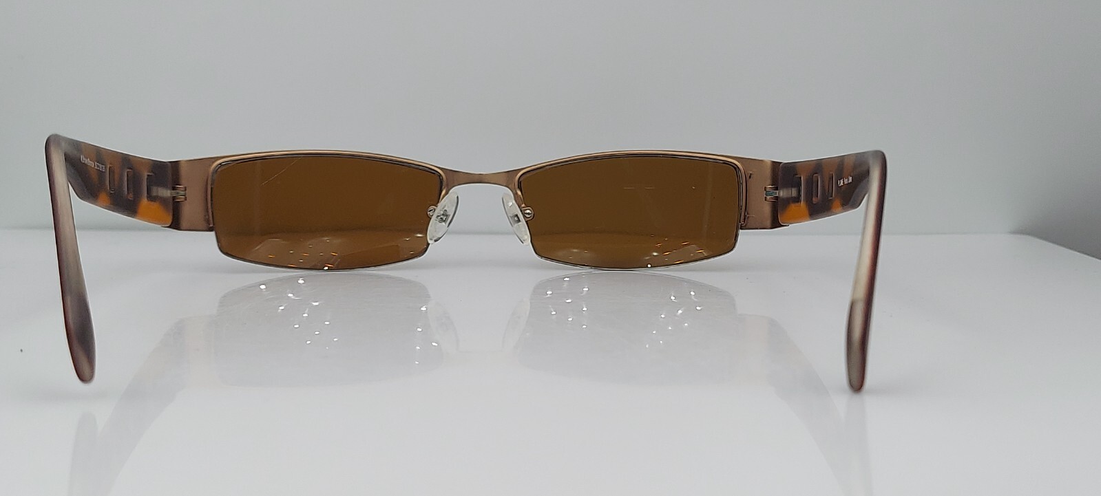 Plume Libra Bronze Rectangular Half-Rim Metal Sun… - image 3