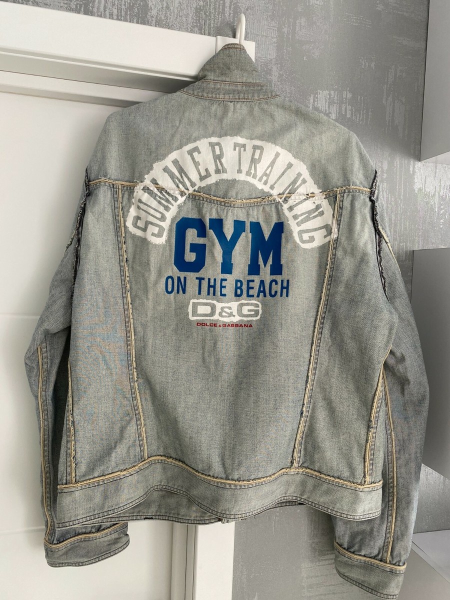 D&G Dolce & Gabbana Blue Denim Mens Jean Jacket Washed D&G Dolce & Gabbana Blue Denim Mens Jean Jacket Washed