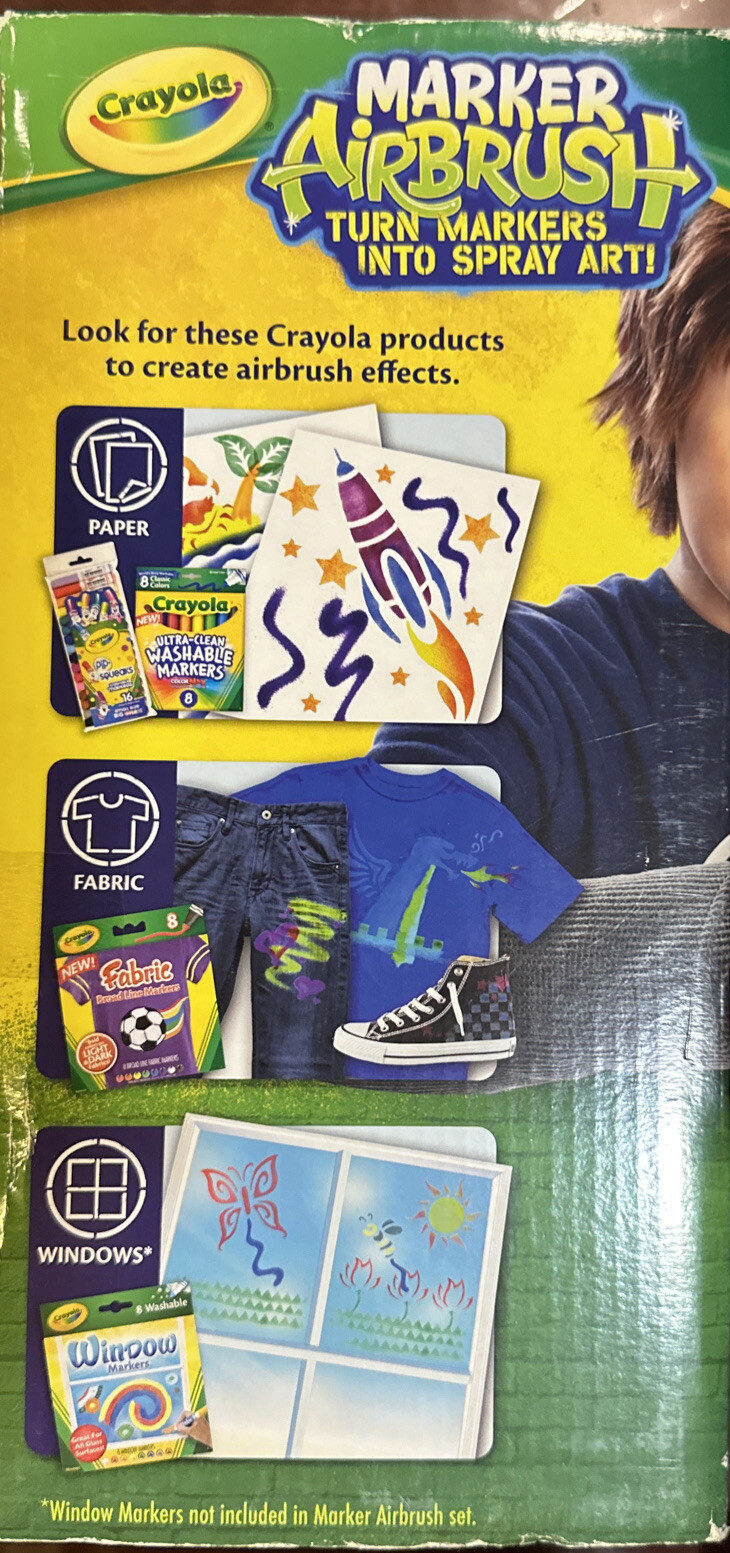 Crayola Marker Airbrush Turn Markers Into Spray Art Sprayer New