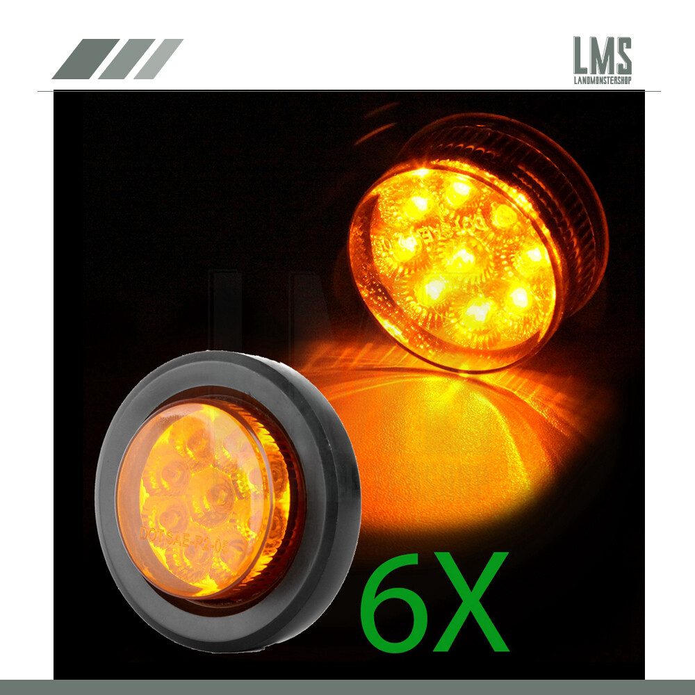 20-Pack 2.5 Inch LED Marker Lights - Red & Amber Trailer Clearance Lights With Reflectors IP67 Waterproof