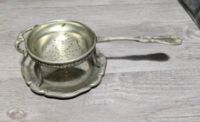 Vintage JDB Silverplate Tea Strainer Ornate Silver Plate Tea Set Accessory