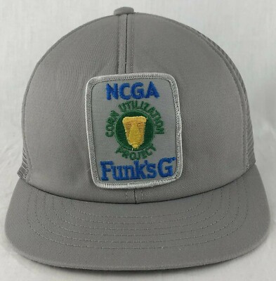 NCGA Funks G Corn Patch SnapBack Trucker Mesh Hat Swingster USA Gray Vintage