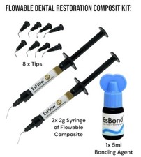 EsFlow B1 Flowable Dental Restoration Composite Kit 2x2g  & Bonding Agent 5ml