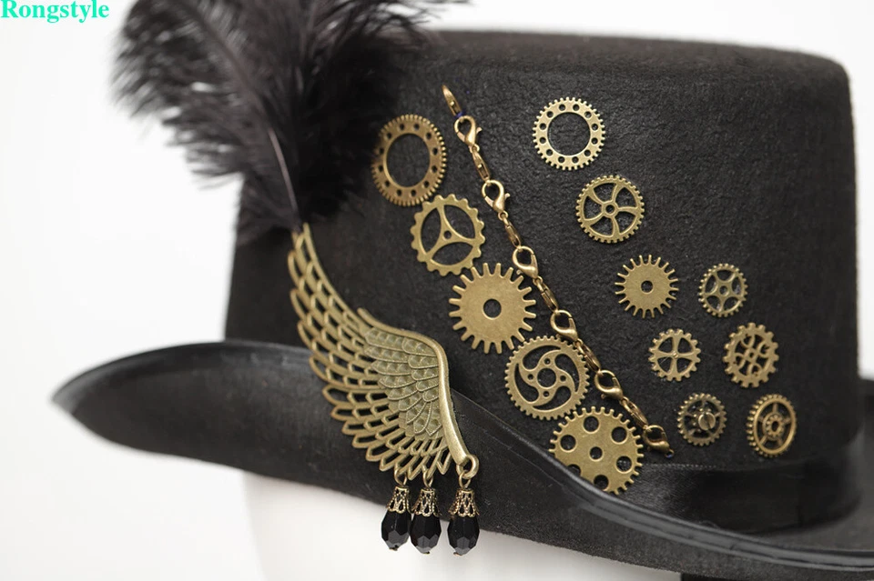 Top hat steampunk fantasia punk gótica festa formatura Halloween chapéu para homens e mulheres - Imagem 3 de 4