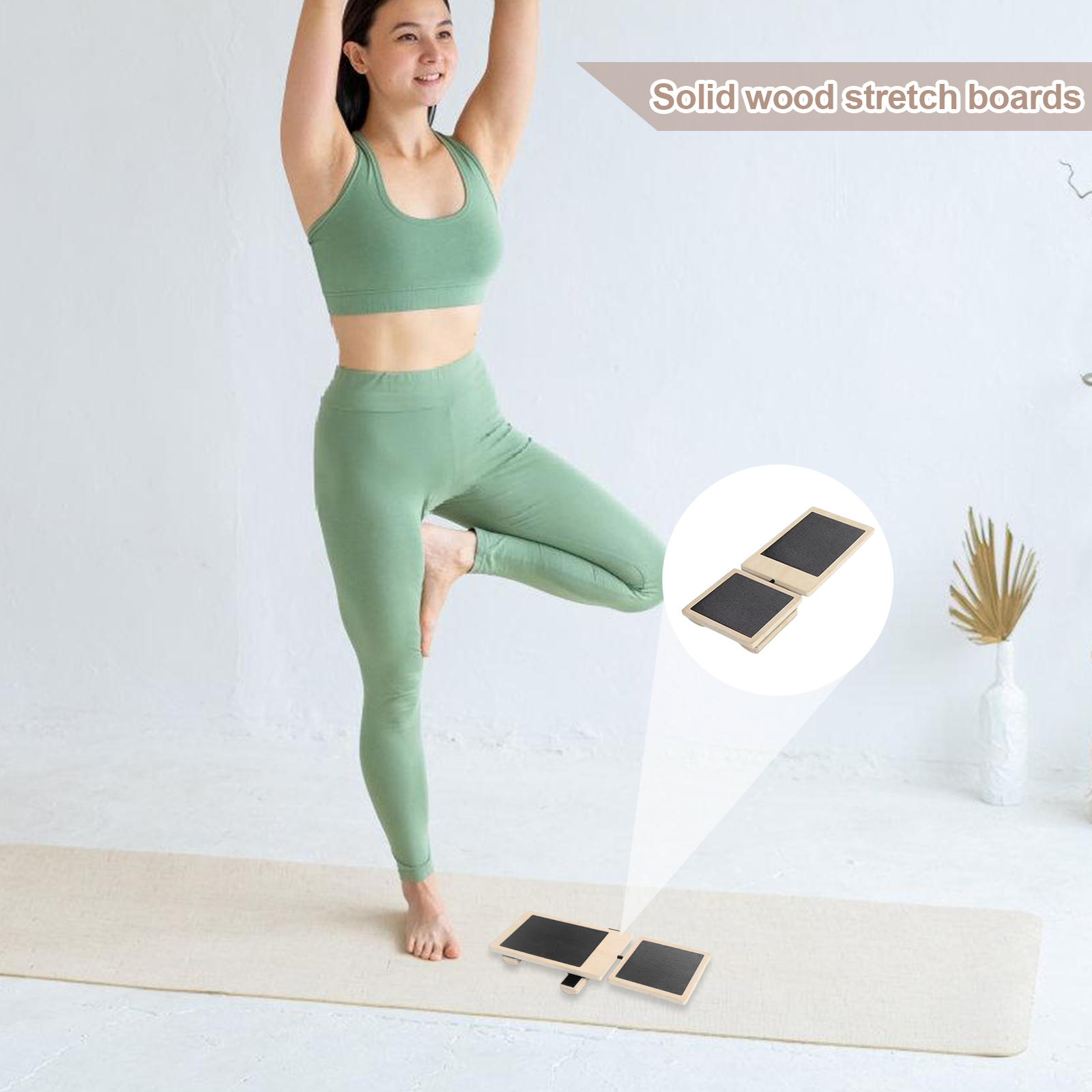 Balance Board For Sprained Single Leg Wooden Anti Slip Ankle Foot Exerciser thumbnail 9