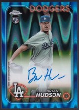 2024 Topps Chrome Blue RayWave Rookie Auto RC Bryan Hudson #RA-BHU  029/150