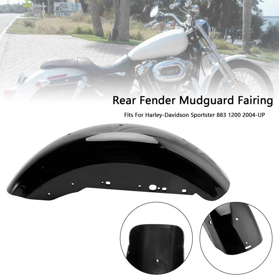 Carenado guardabarros trasero apto para Sportster 883 1200 2004~UP negro, Foto 4 de 4