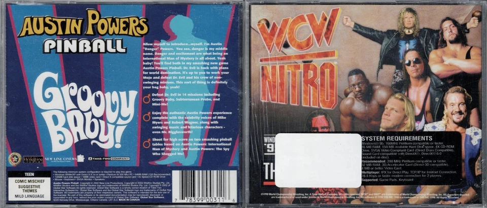 WCW Nitro & Austin Powers Pinball Pc New 50 Professional Wrestlers 2 Tables - Image 2 of 2