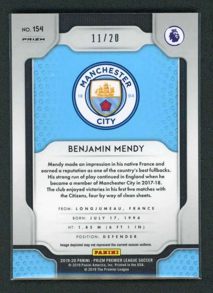2019-20 BENJAMIN MENDY 11/20 PANINI PRIZM PREMIER LEAGUE BREAKAWAY BRONZE - Image 2 of 2