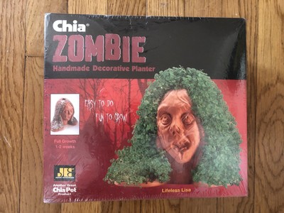 Chia Pet Zombie Head Home Planter Seed Kit  Lifeless Lisa  Halloween Horror NEW