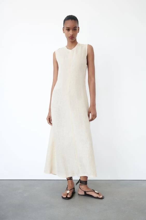 Zara linen dresses cheap