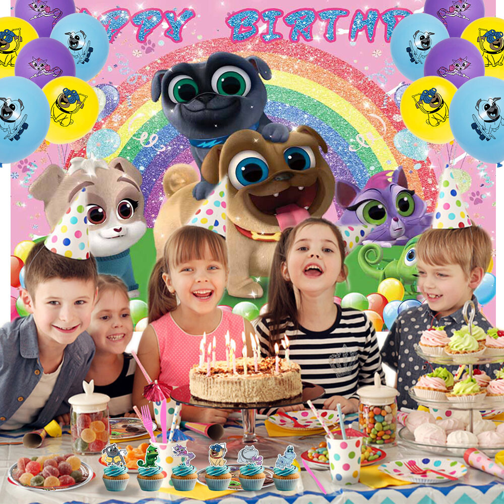 Puppy Dog Pals Party Supplies - 41 Piece Set With Plates, Napkins & Tablecloth