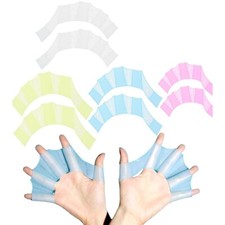 Convenient Adaptable Easy to Use Pair of Silicone Swimming Webbed Gloves Paddles