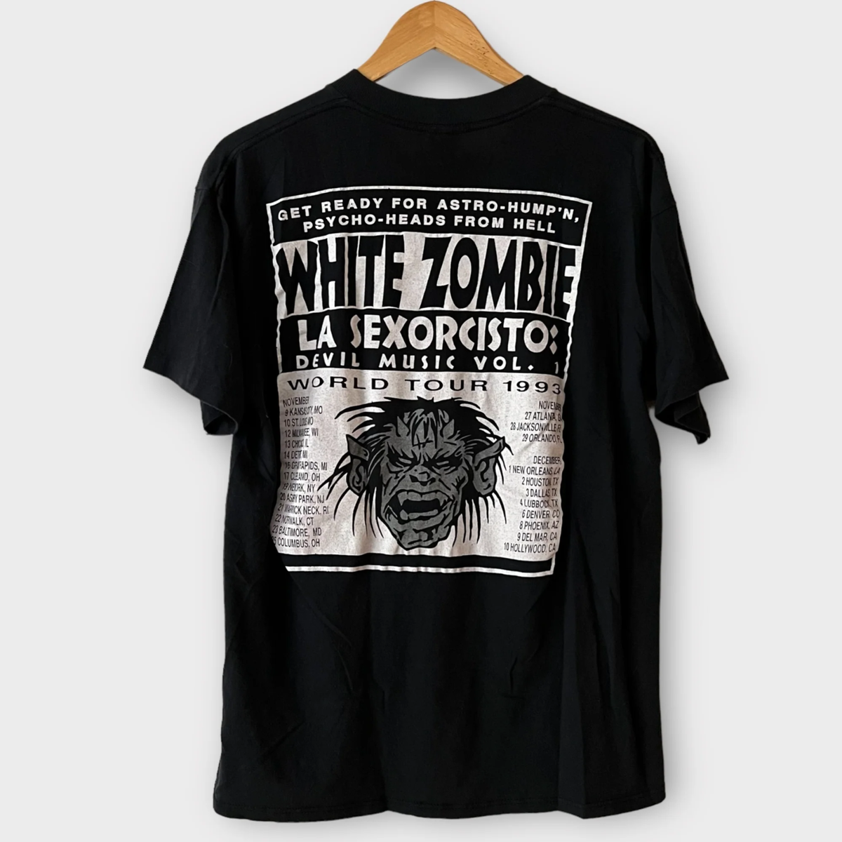 1993 White Zombie Vintage Tour Band Rock Tee Shirt 90s 1990s Rob 1993 White Zombie Vintage Tour Band Rock Tee Shirt 90s 1990s Rob