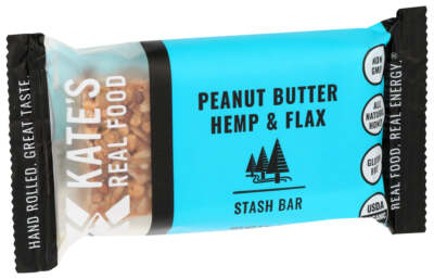 Kate`S Real Food Organic Bar Peanut Butter Hemp Flax 2.2 oz, Pack of 2