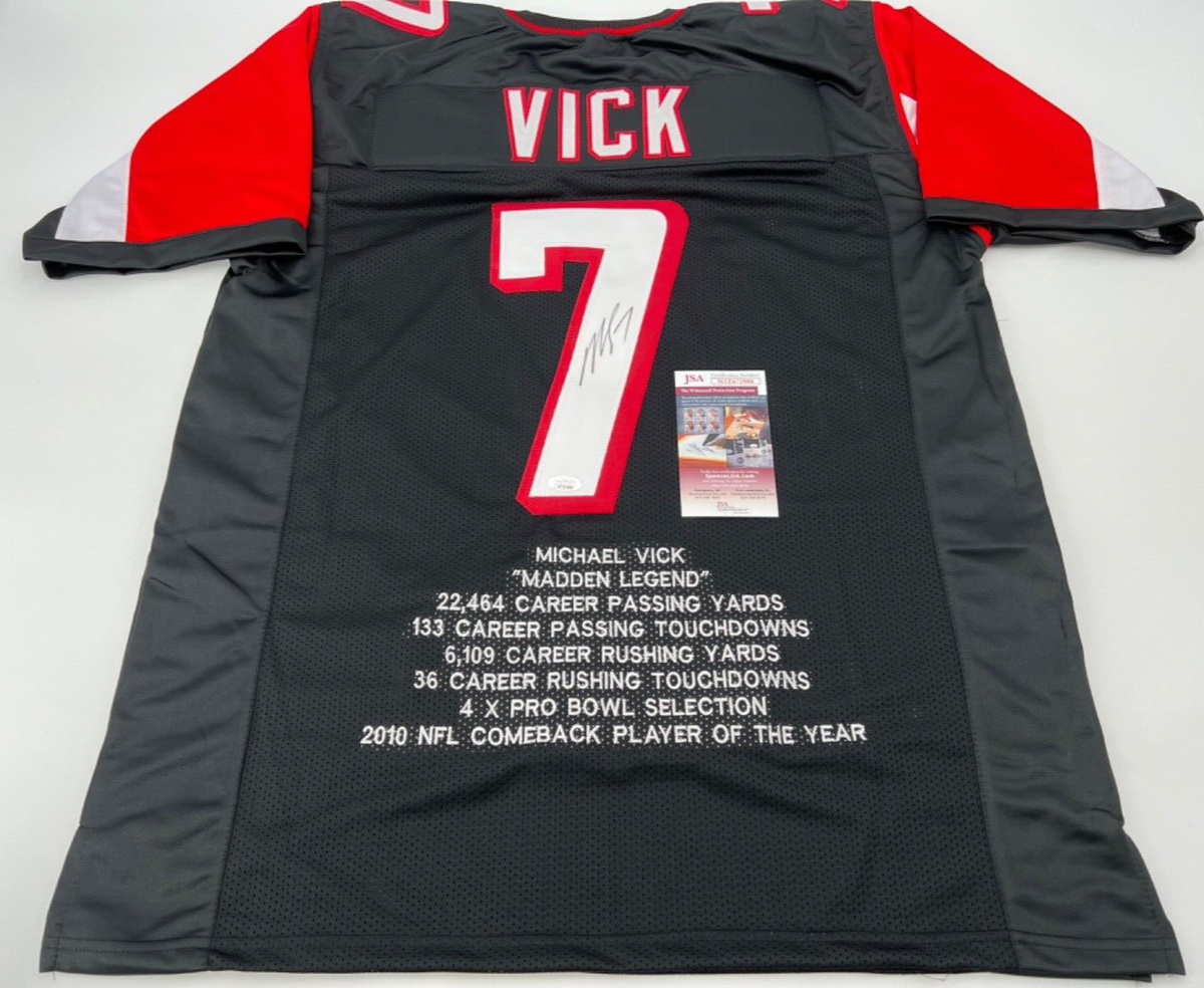 MICHAEL VICK ATLANTA FALCONS SIGNED CUSTOM JERSEY JSA WITNESS COA