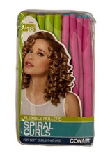 Conair SPIRAL CURLS Flexible Rollers Set of 18 Hair Curlers Bendable Long Hair