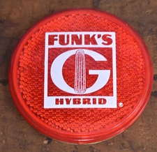 Vintage Funks G Hybrid Seed Corn Advertising Red Reflector Unused